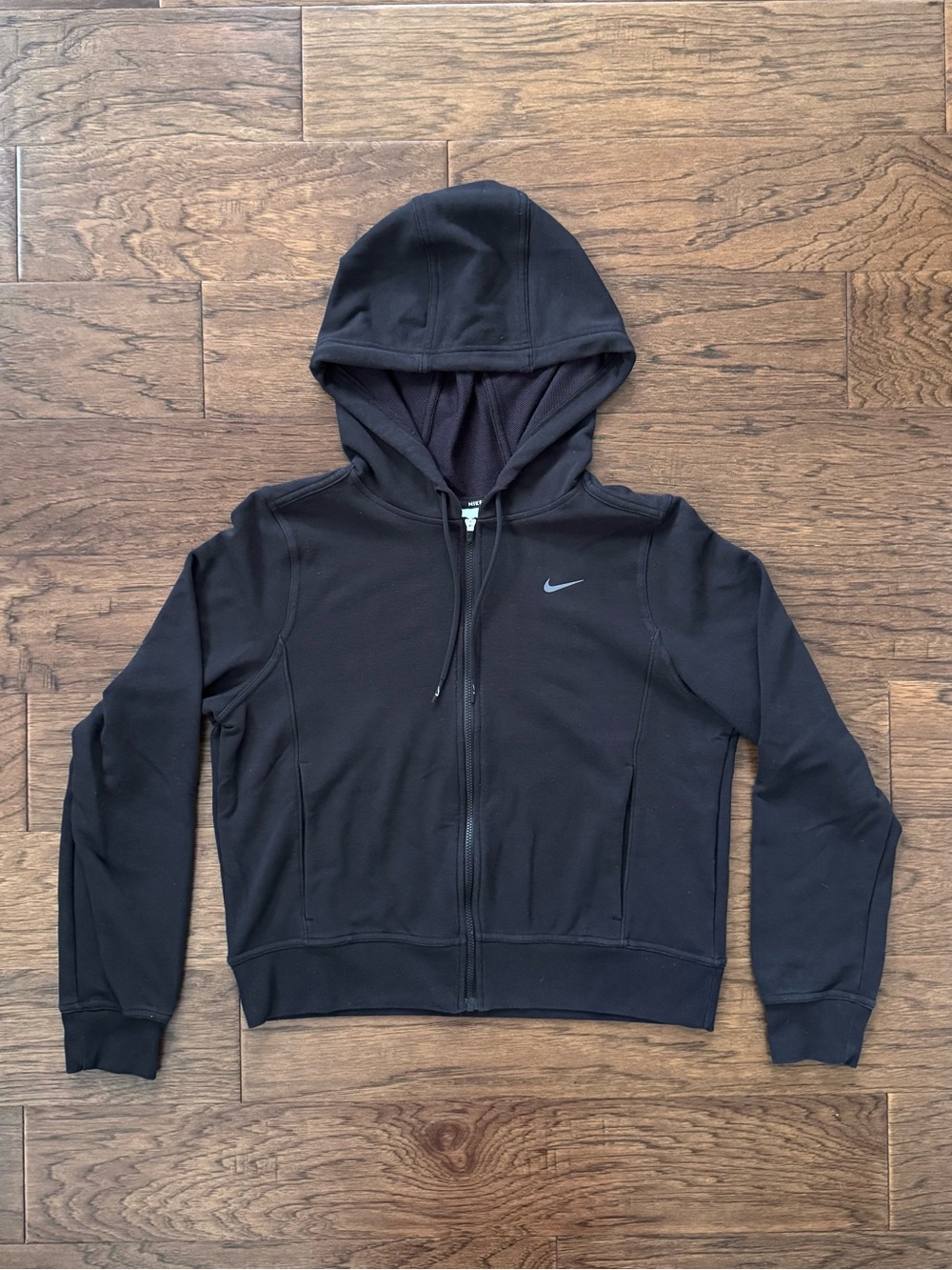 Nike Dri FIT One Women's Full-Zip French Terry Hoodie in Black Size Small